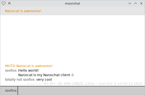 Moonchat, by olive, is written in Lua using Love2D.
